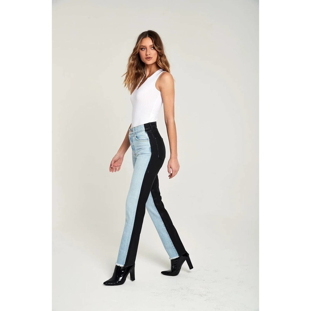Revice Harlow Ex Boyfriend High Waist Two Tone Color Block Jeans Size 28